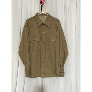 Uniqlo U Oversized Utility Shirt Jacket Khaki 100% Cotton Men's L